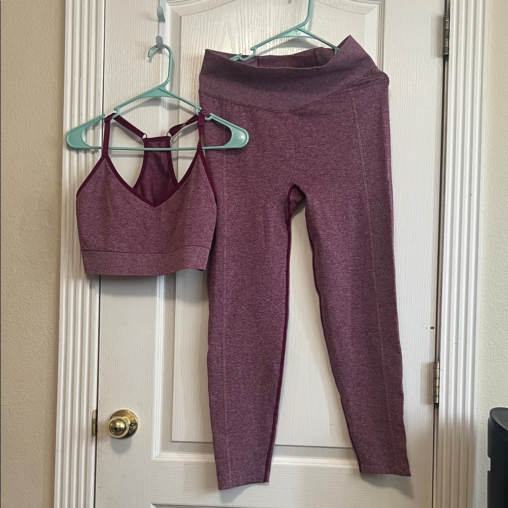 PINK vs burgundy Activewear Set